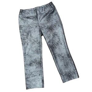 LENA GABRIELLE Silver Leggings Size 10 Thick Compression Athleisure